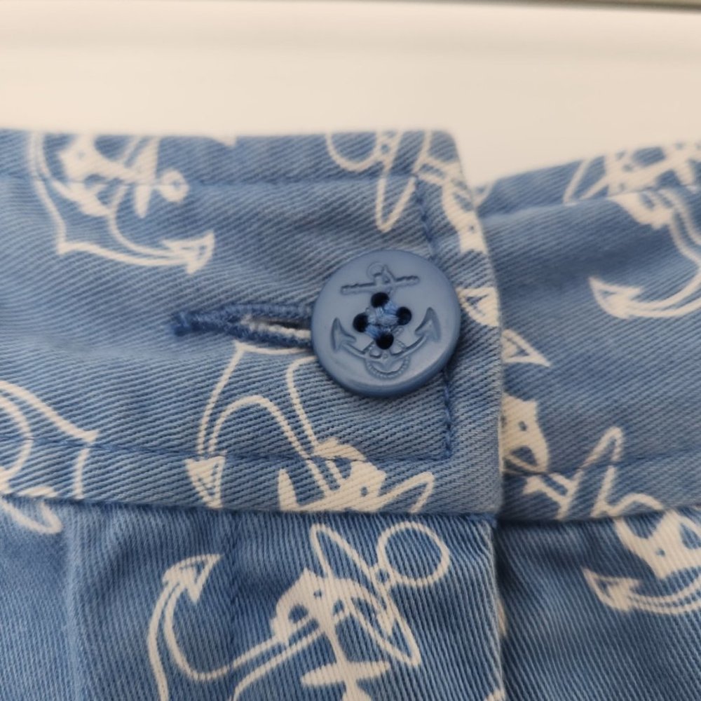 Vintage 90s Pendleton Anchor Print Pants Sz 14 Blue White Novelty Capri‎ Coastal - Picture 8 of 15